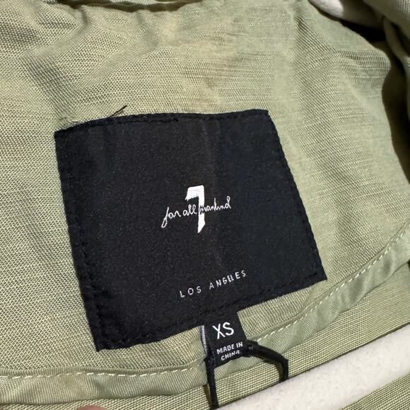 7 For All Mankind‎ NWT Light Green Anorak Utility Cargo Jacket Coat Size XS - Picture 4 of 5